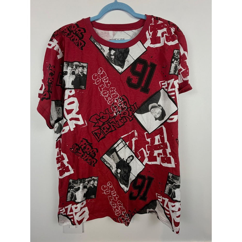 Boyz N The‎ Hood Freeze All Over Print Graphic T-Shirt Red Mens 3XL Ice Cube 91